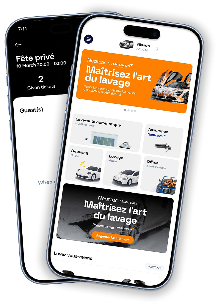Applications mobiles développées par LokyApp — événements et Neatcar